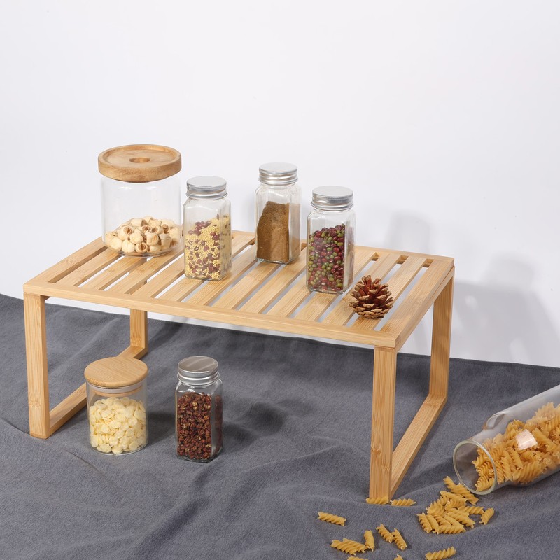 Better Homes & Gardens Bamboo Stackable Shelf,Natural,Easy Assembly,16x10x1.18in gallery