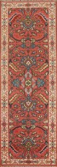 Heriz Serapi 8 ft. Runner Indian Oriental Rug Hand-knotted Wool 7′ 11″ x 2′ 6″