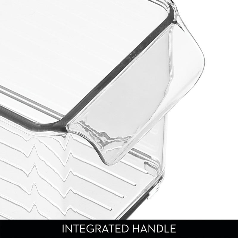 iDesign Stackable Fridge Storage Bin with Handle - 14.5" x 4" x 4", Clear gallery