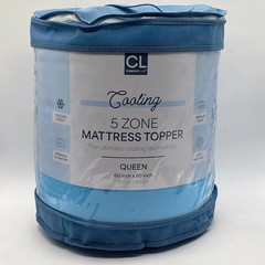 ComfortLab 5 Zone Cooling Gel Memory Foam Queen 60″ x 80″ Mattress Topper Blue