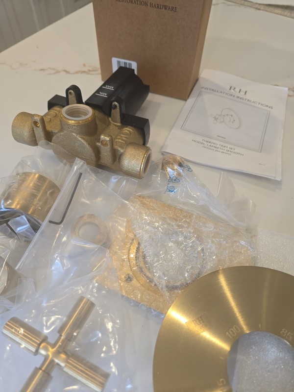 Restoration Hardware Lambeth Smooth Cross-Handle Thermostatic Shower Valve & Tri gallery