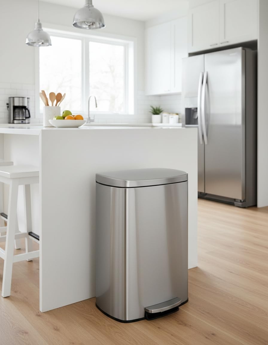 Garvee Step-on Stainless Steel Kitchen Trash Can 13 Gal gallery