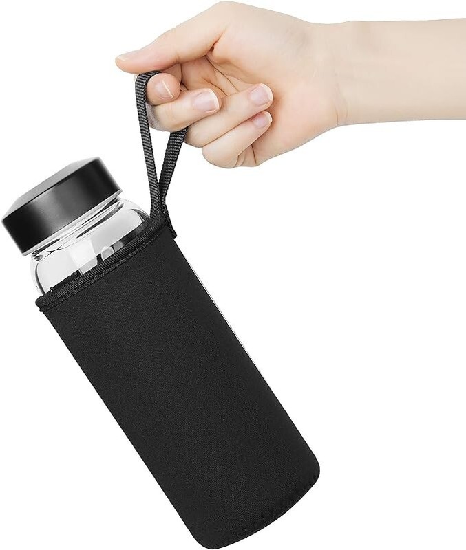 Glass Bottles 4 Pack 18 oz with Stainless Steel Leak-Proof Lid and 4 Sleeves gallery