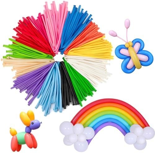 100 PCS Latex Twisting Balloons 260Q Balloons Assorted Color Long Balloons fo... gallery