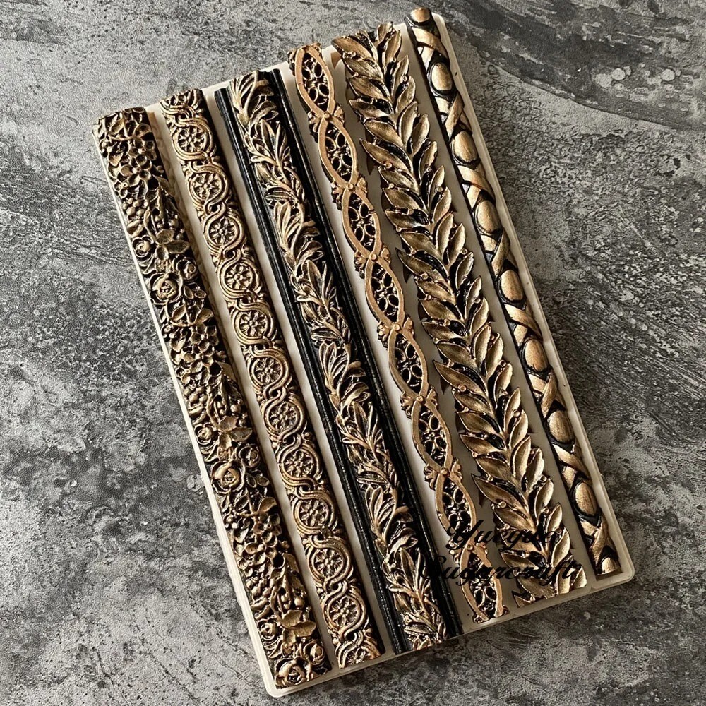 Border Relief Silicone Epoxy Baroque Scroll Silicone Mold Fondant Sugarcraft gallery