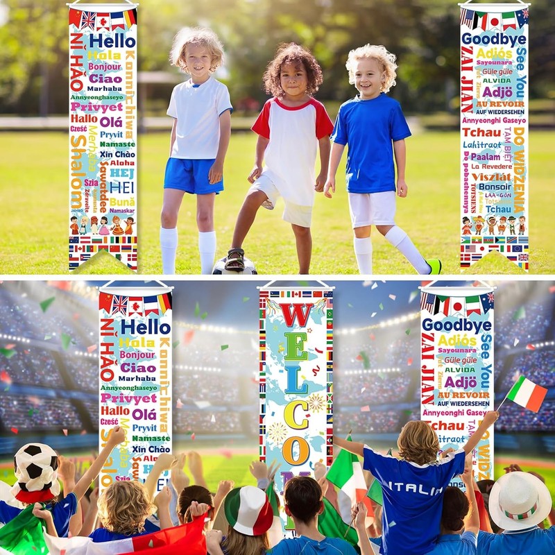 3PCS International World Flags Decorations Country Flags of the World Banner gallery