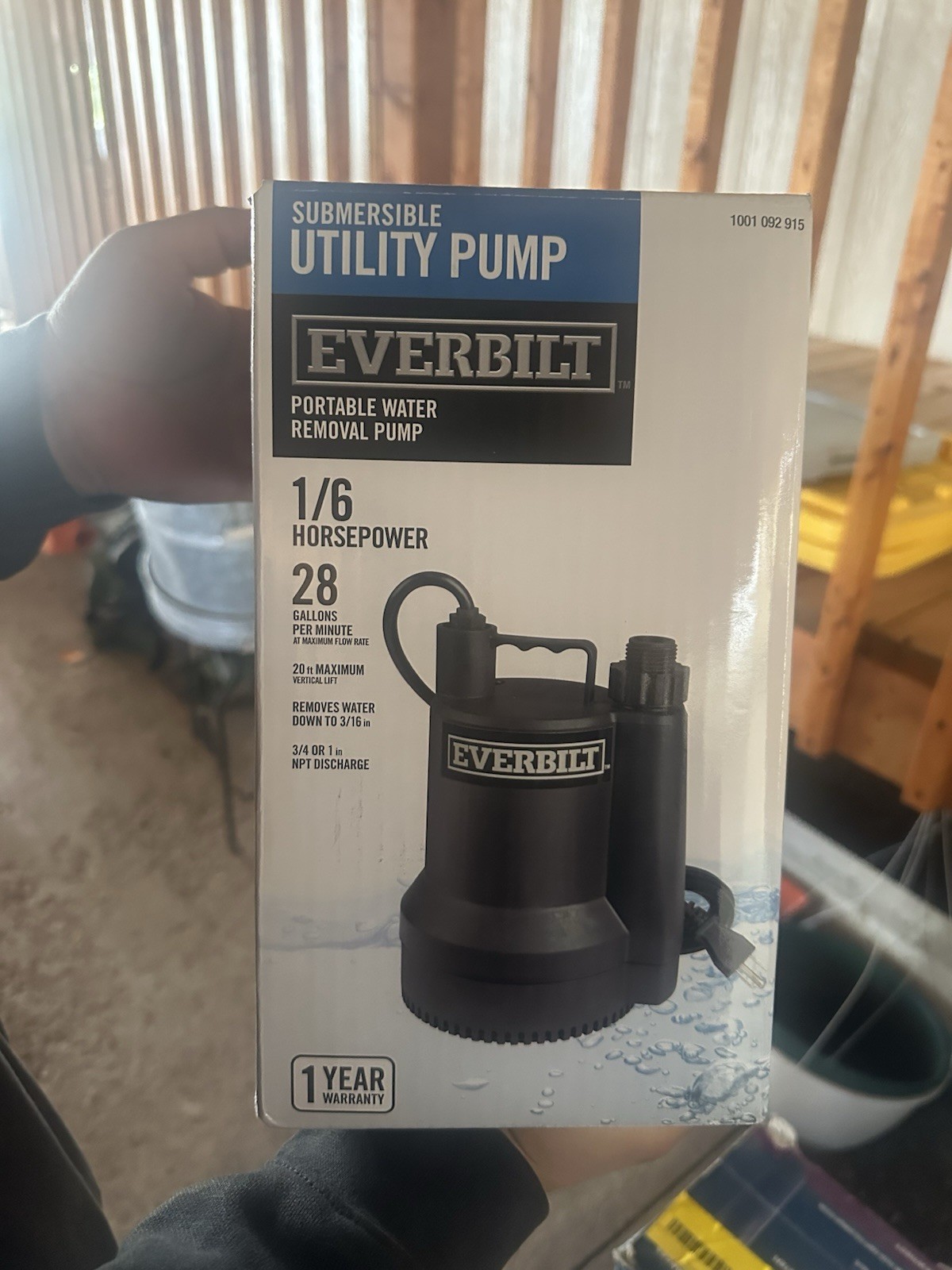 Everbilt Submersible Utility Pump 1/6 HP Portable Water Removal gallery
