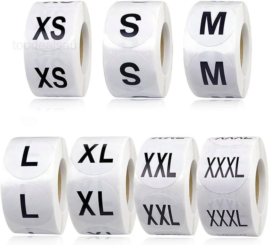 3500 Pcs Clothing Size Stickers, 1 Inch Round Self Adhesive, 7 1 inch, Black gallery