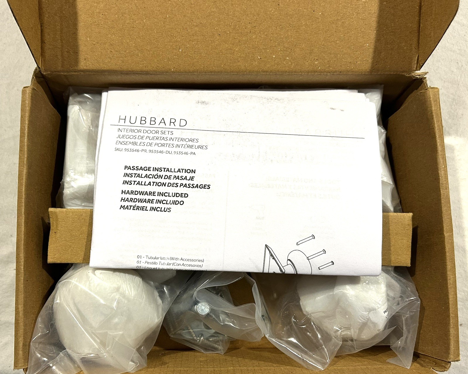 NEW Signature Hardware Hubbard Solid Brass Dummy Set Door Knob Set Satin Brass gallery