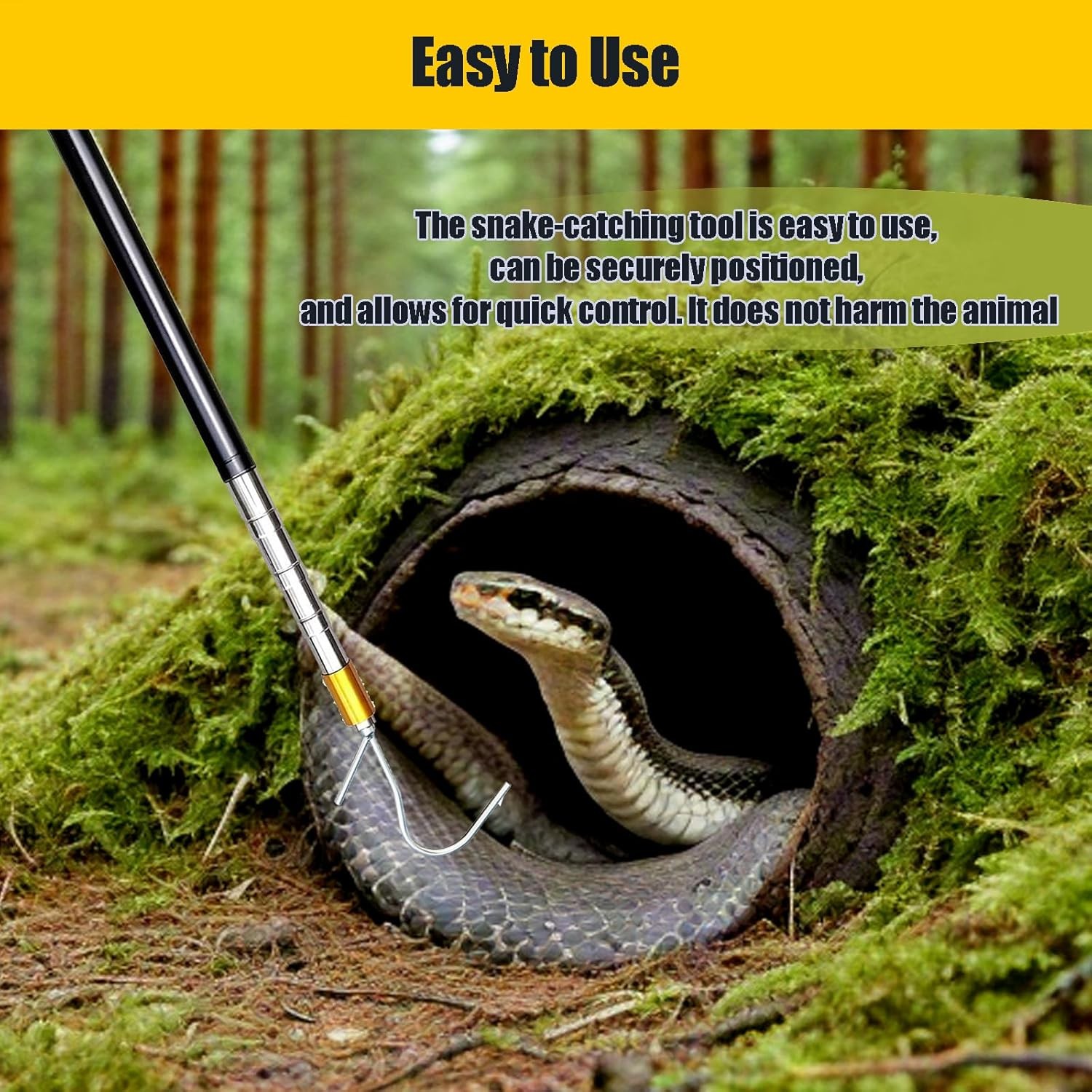 Snake Hook Grabber Tool - 60 Inches Extensible Stainless Steel Reptile Catcher S gallery