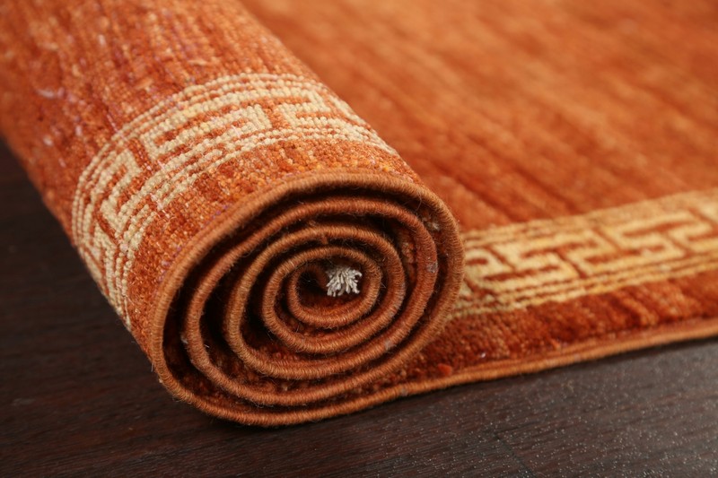 Bordered Gabbeh Kashkoli Oriental ORANGE Runner Rug Hand-knotted 2' 8" x 8' 11" gallery