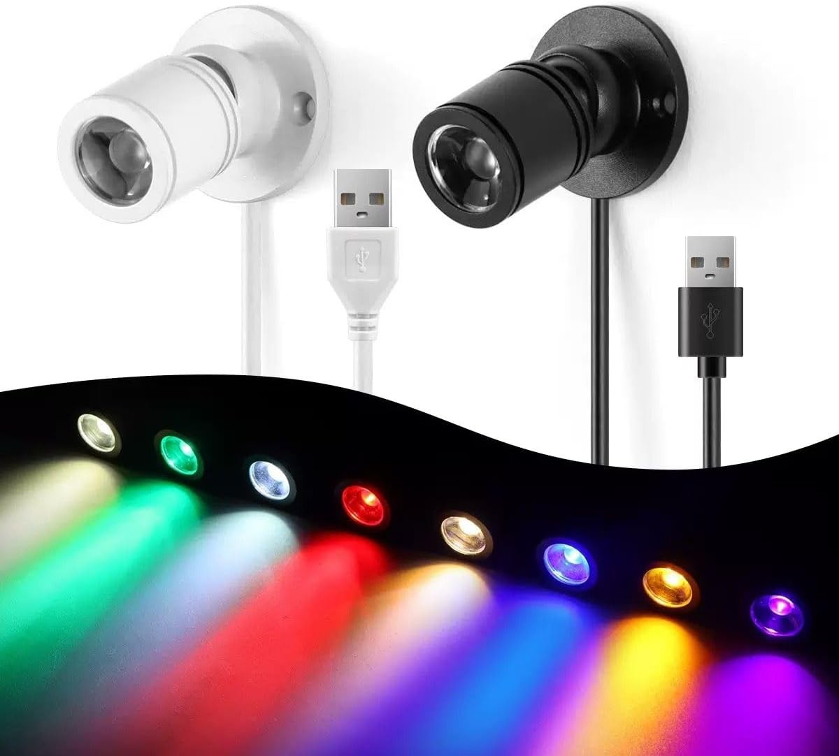USB Powered Mini Spotlights for Displays 2-Pack –5V Small LED Spot Lights Indoor gallery