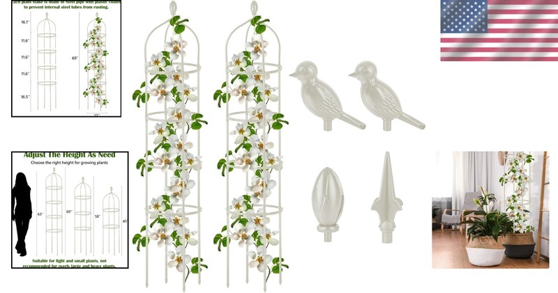 Rustproof Garden Trellis 6ft Adjustable Support for Roses and Climbing Vines gallery