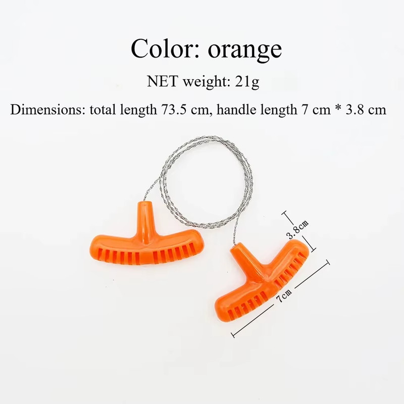 High-Quality Multi-Purpose Mini Pocket Wire Saw Stainless Steel Wire Saw Orange gallery