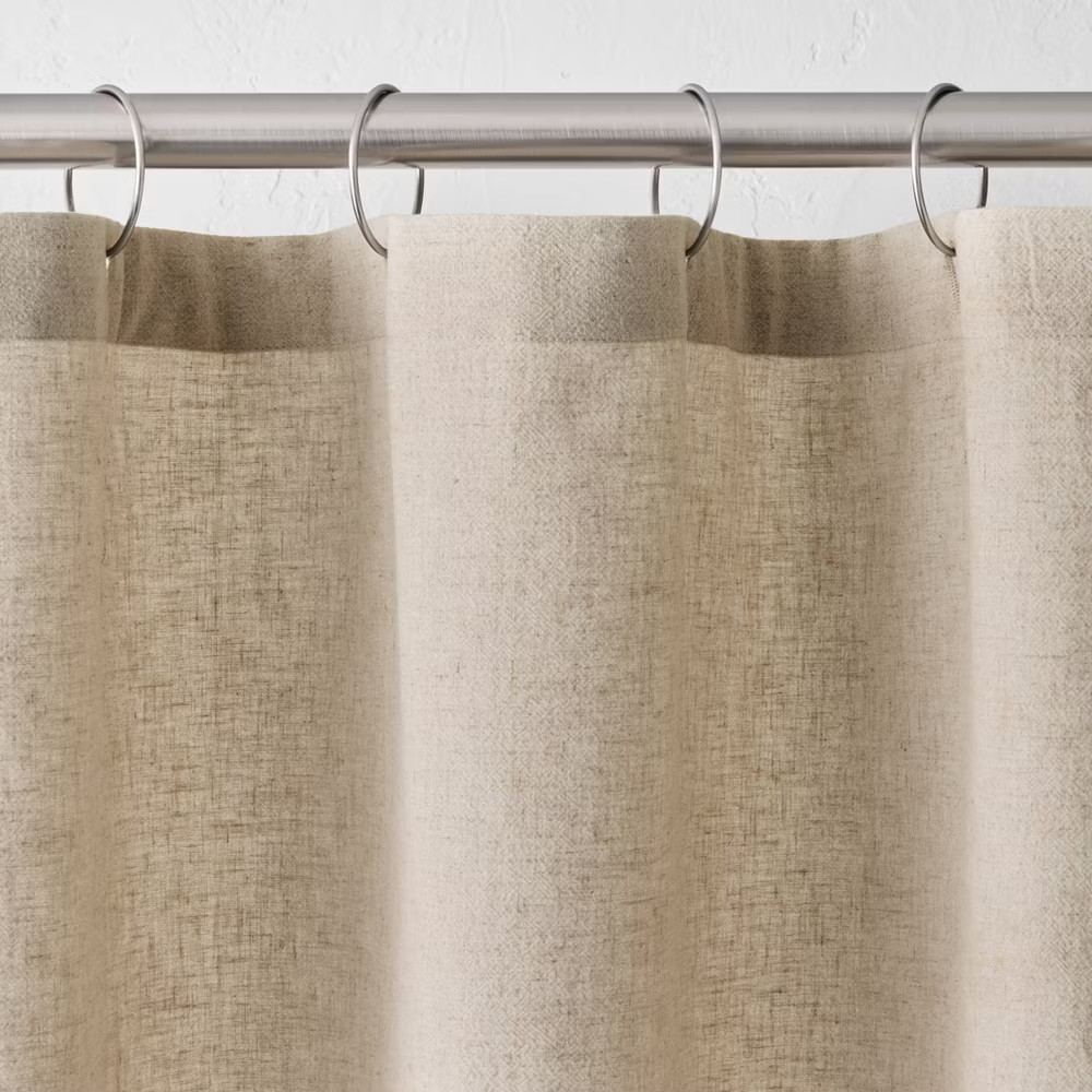 72"x72" Linen Shower Curtain Natural - Casaluna gallery