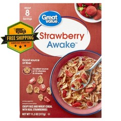 Great Value Strawberry Awake Breakfast Cereal, 11.2 oz
