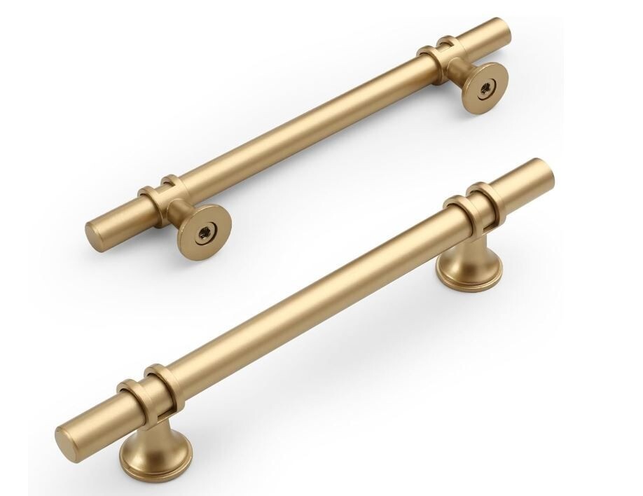 Amerdeco 10 Pack Matte Gold Cabinet Drawer Pulls 5 Inch Hole Centers ZH0058 gallery
