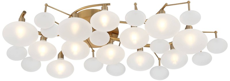 Lilypad Modern Ceiling Light Semi Flush Mount Fixture 30 1/4" Brass 12-Light LED gallery