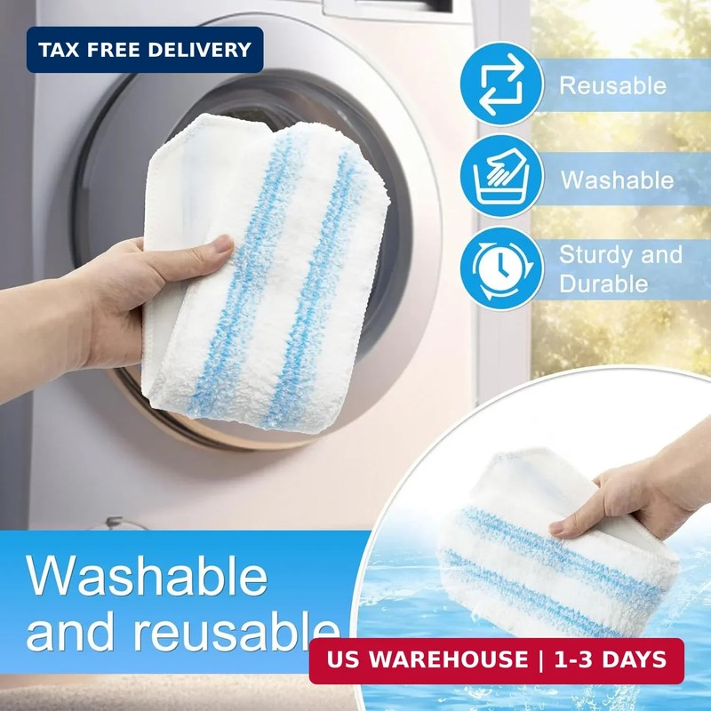 6 Pack Microfiber Replacement Mop Pads for O-Cedar H2prO Flat Mop System, Washab gallery