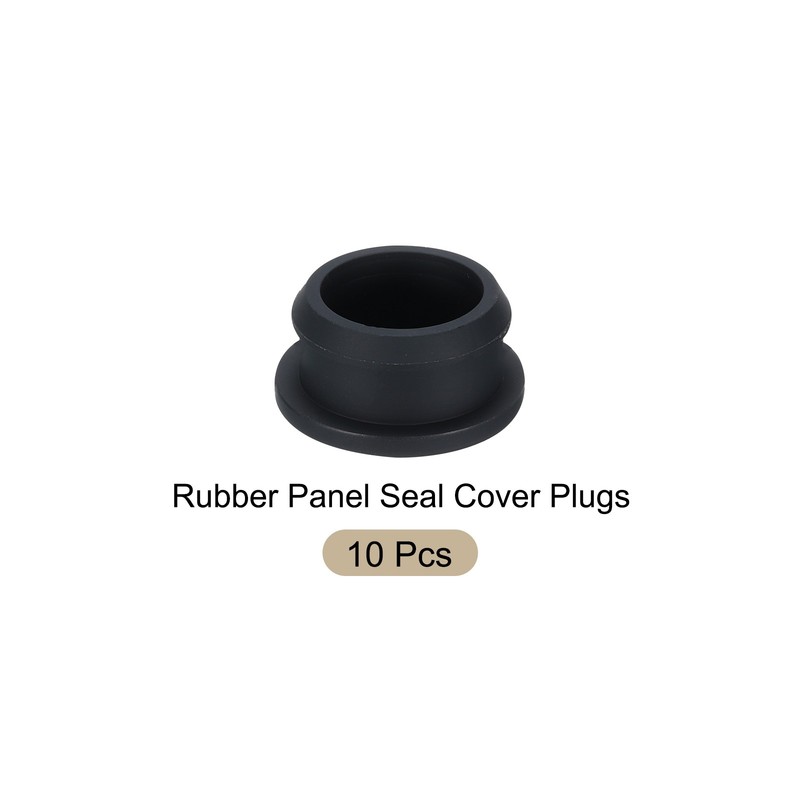 Snap in Locking Hole Plugs Rubber Panel Seal Cover 25mm/0.98" Black/10Pcs gallery