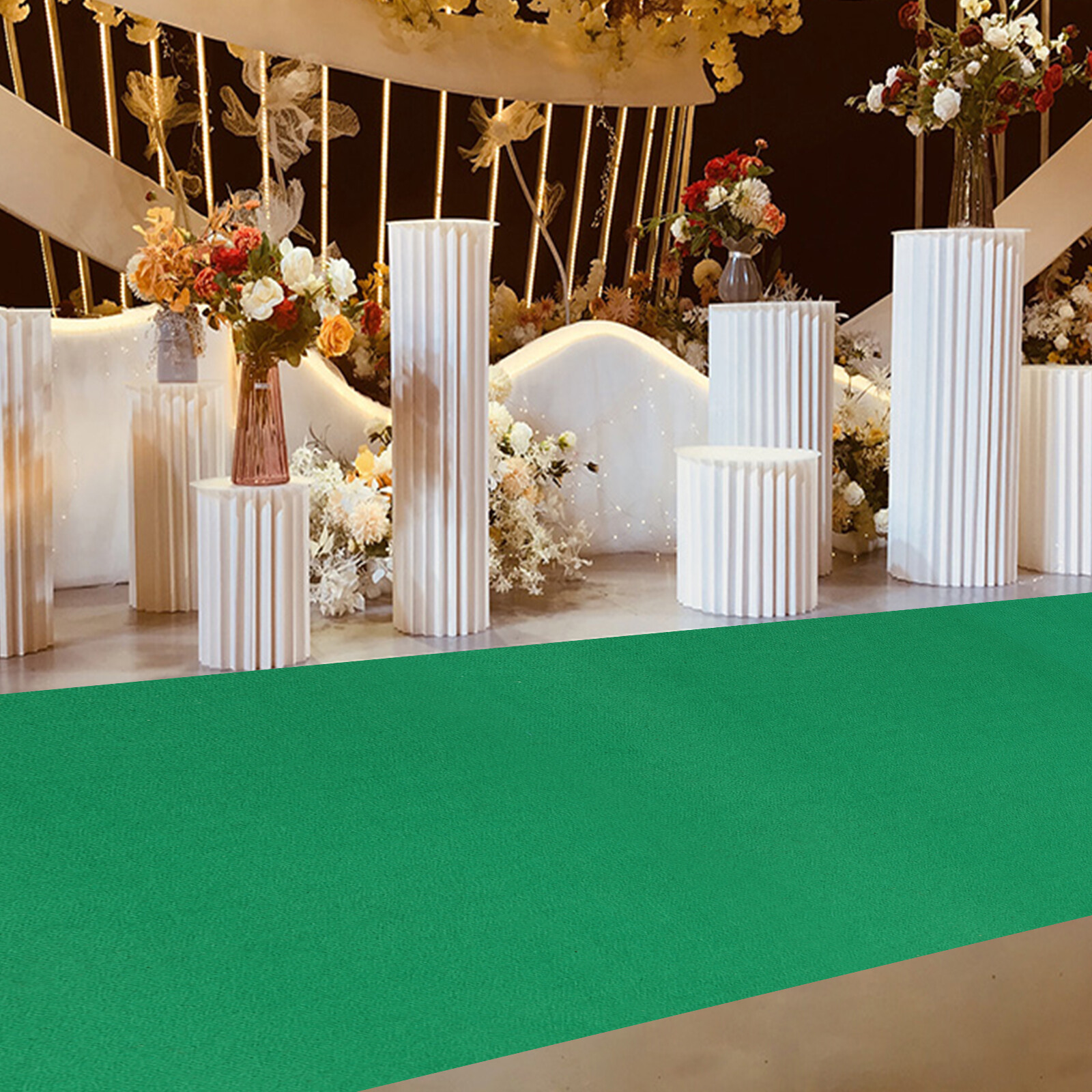 3X33FT Green Aisle Runner Non-slip Runway Rug Wedding Ceremony Proposal Decor gallery