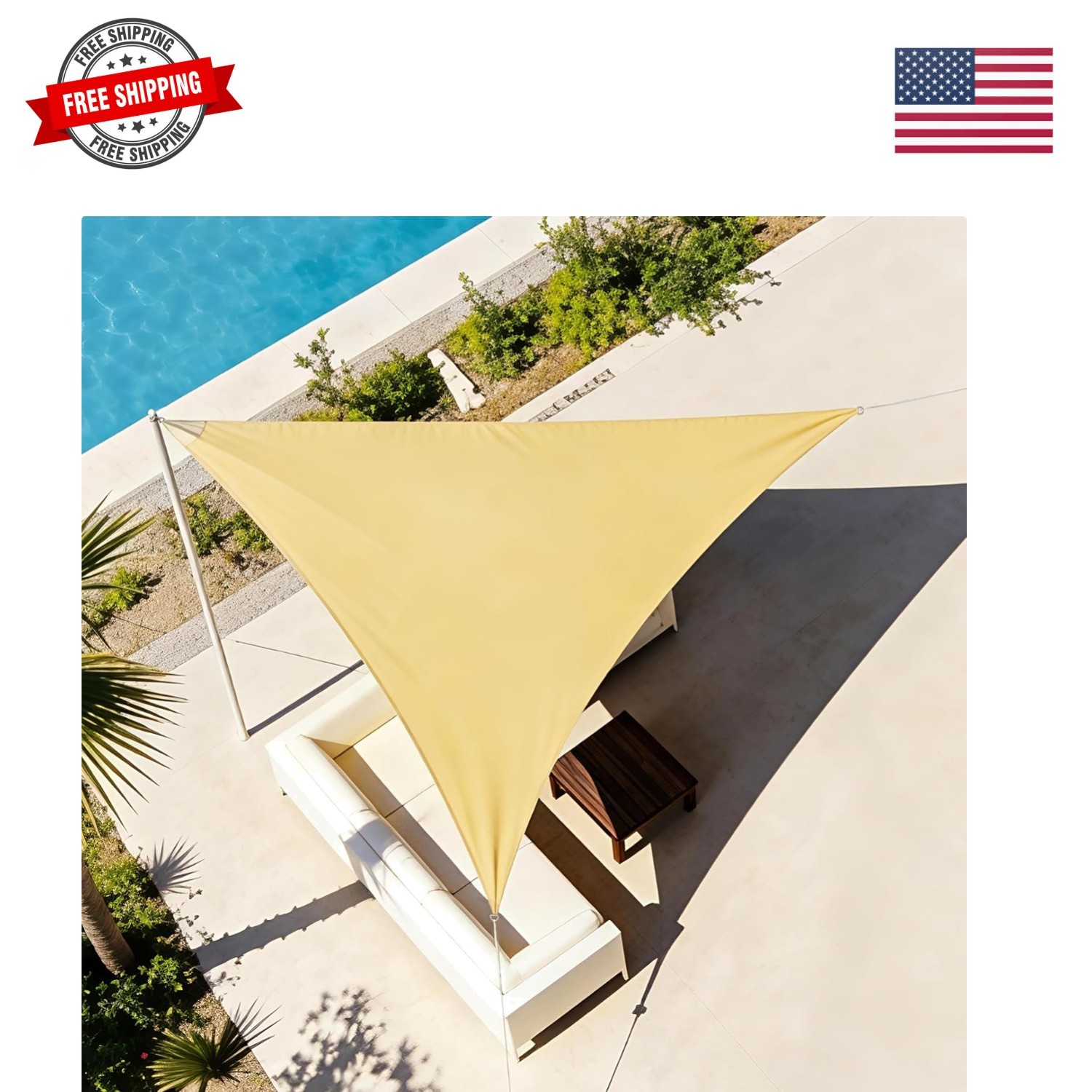 Sun Shade Sail 12'X12'X12', Triangle Canopy for Patio, Wind Sails for Shade O... gallery