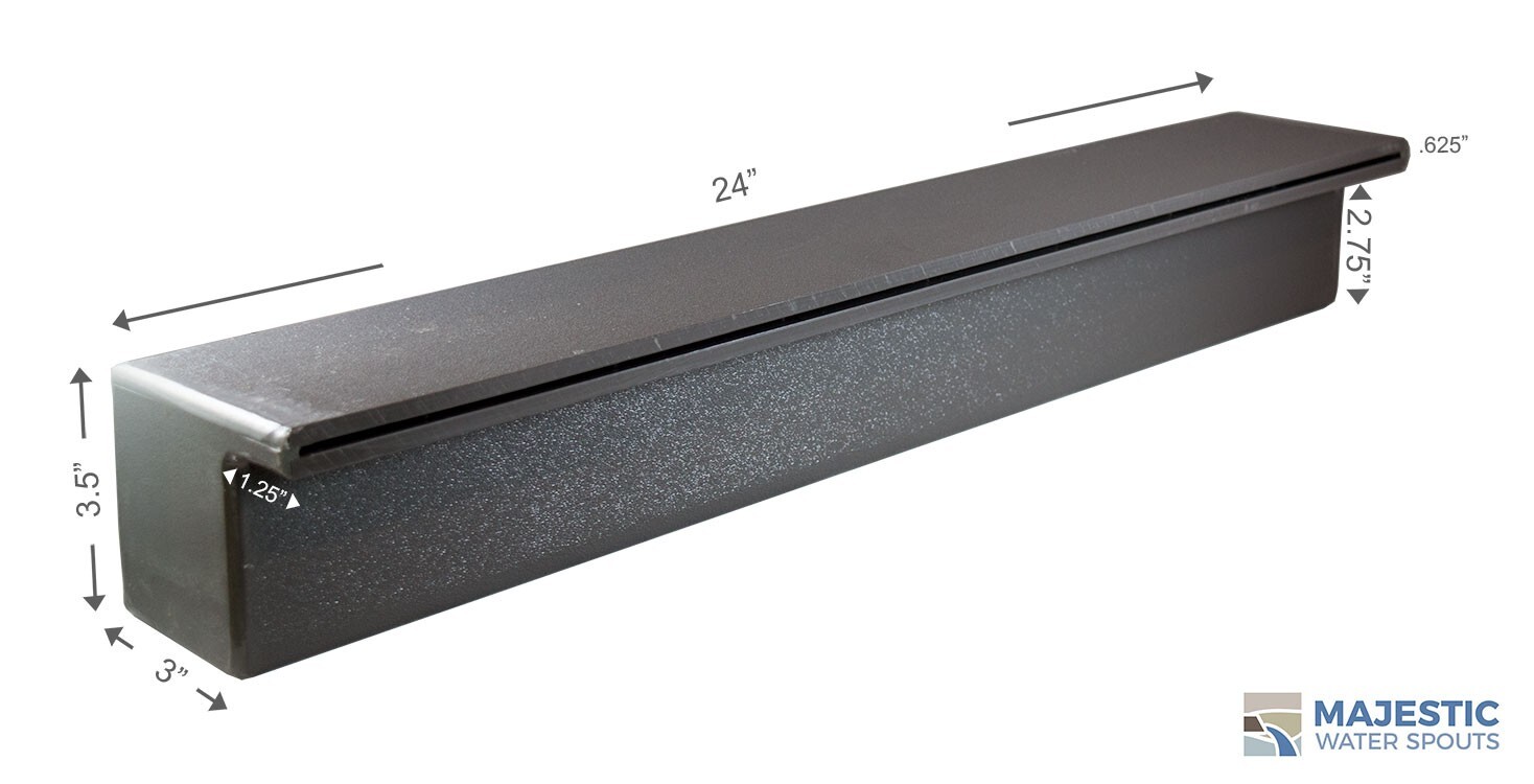 Tomaso 24" Water Sheet Pool/Spa & Fountain, Water Wall Spillway in Gray BTM Fed gallery
