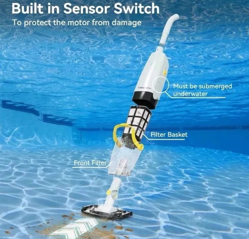 Lydsto Cordless Handheld Pool Vacuum with Telescopic Pole, Cordless Model S1 gallery