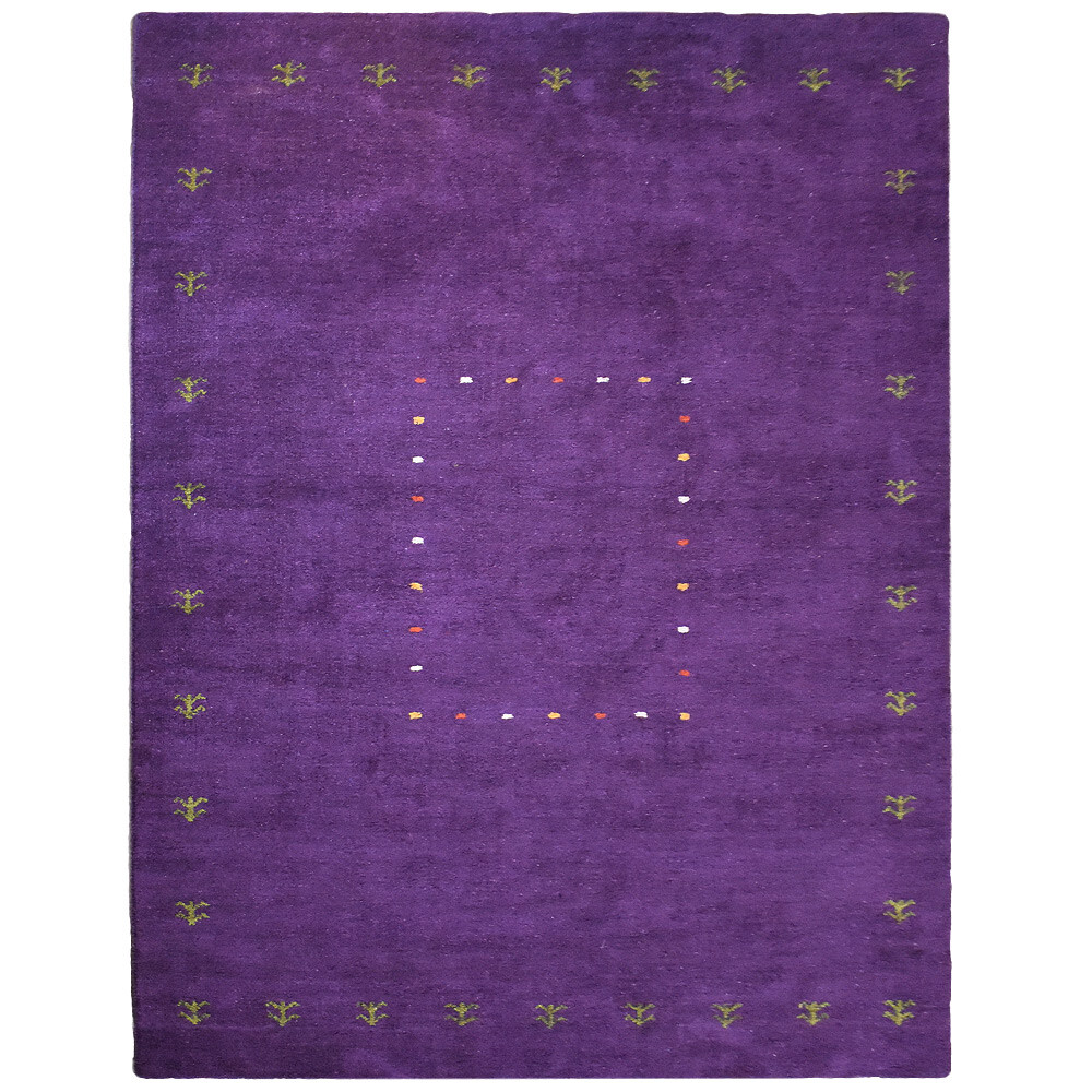 Eco-Friendly Hand Knotted Loom Silk Mix Area Rug Contemporary Purple BBLSM229 gallery