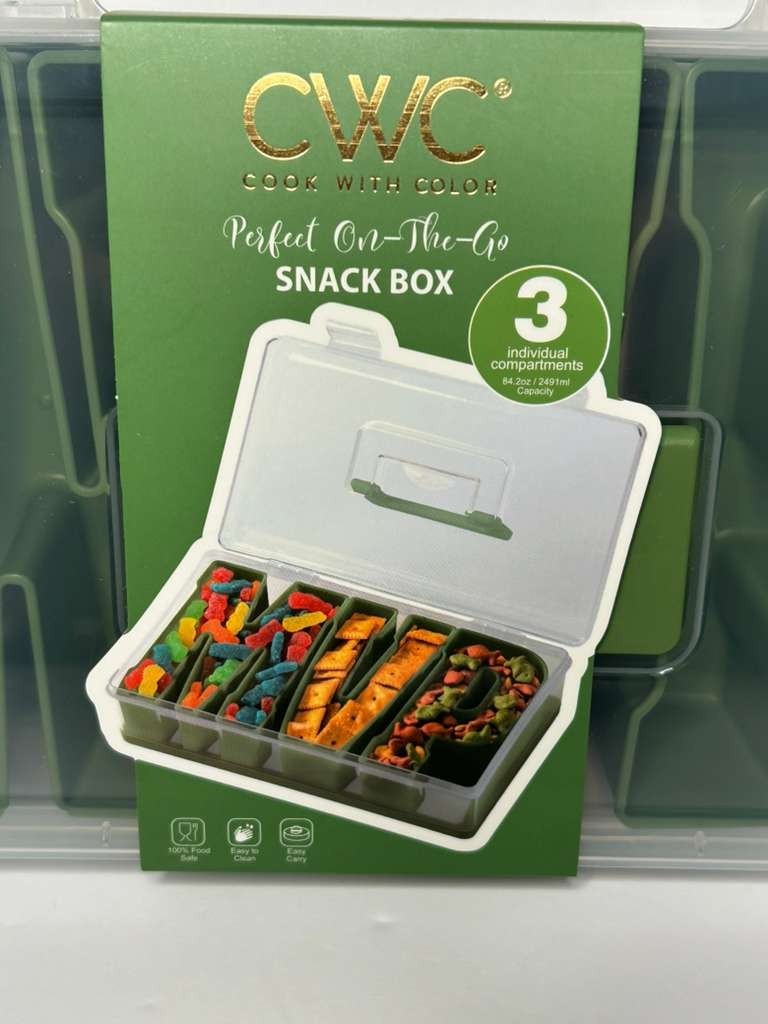 CWV Cook With Color Green 3 Compartments Snack Box 84.2 Oz New gallery
