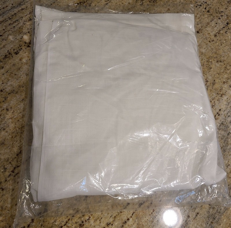 Ellis Curtain Co. #474 Solid Ruffled Swag 45x35" Each. Sheer Textured White gallery