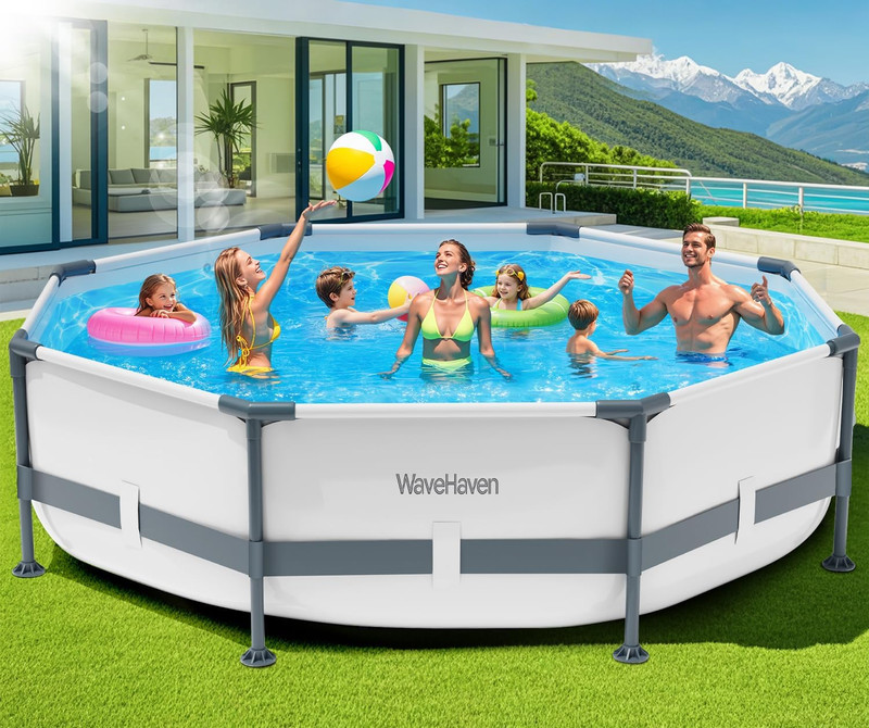 Above Ground Pool,10Ft X 30In Frame Deep Swimming Pool,Round Family Pool,Large a gallery