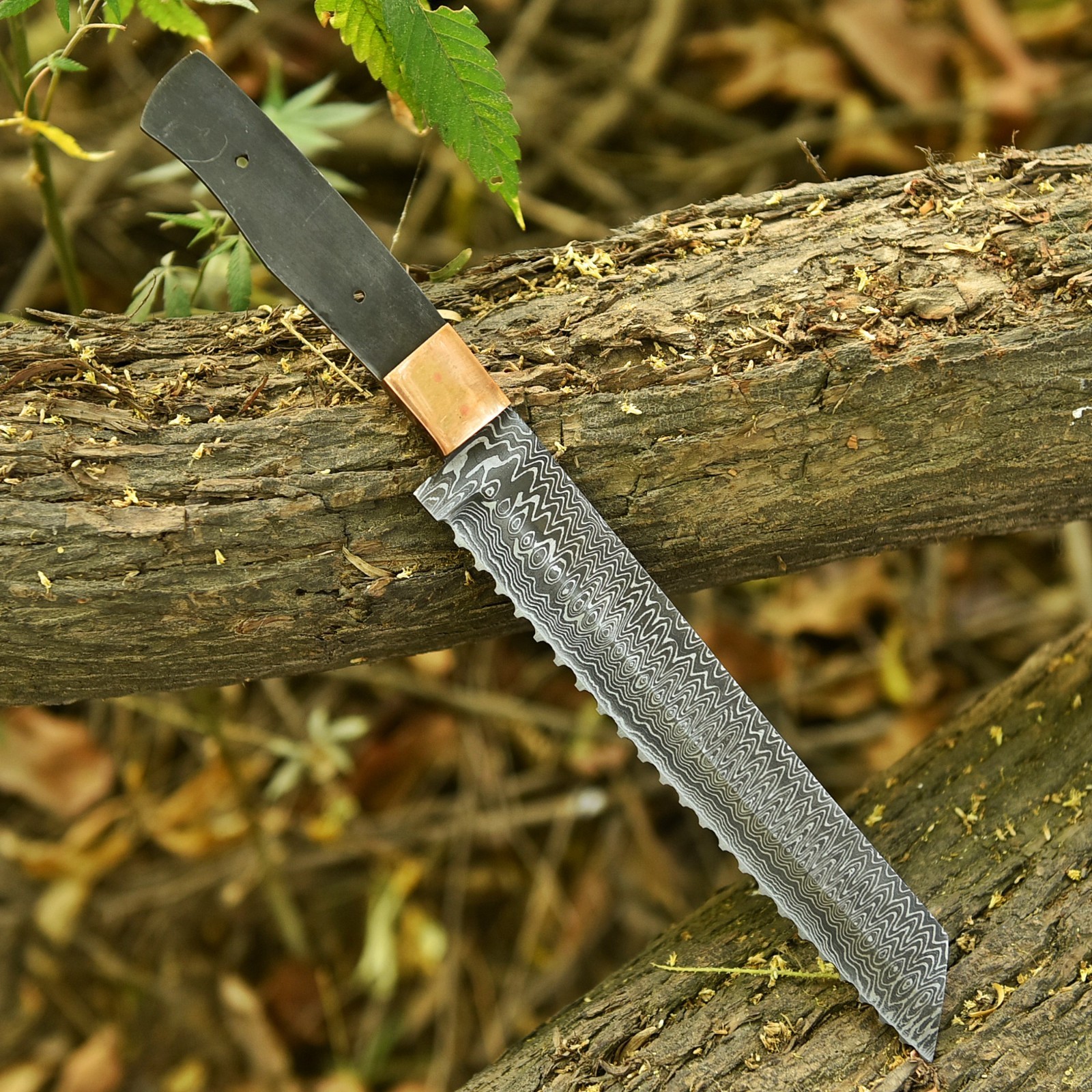 12" HAND FORGED DAMASCUS STEEL CHEF BREAD KNIFE MAKE YOUR OWN HANDLE 1572 gallery