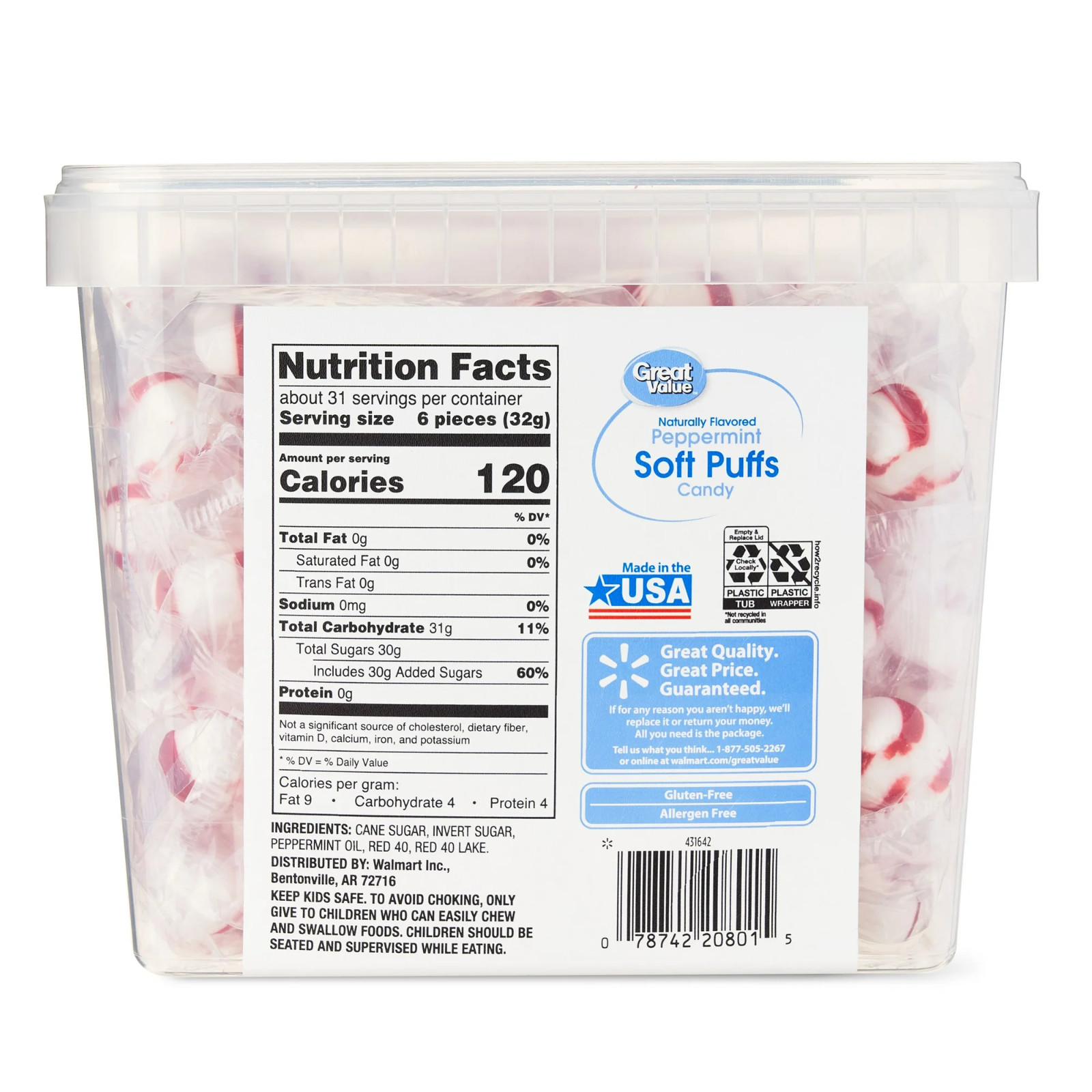 Great Value Peppermint Soft Puffs Candy, 34.5 Oz gallery