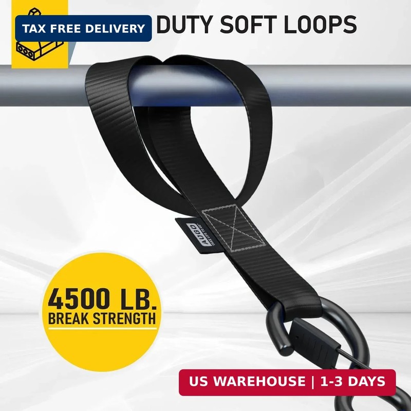 Soft Loop Tie Down Straps - 1,500 Load Capacity & 4,500 Lbs Breaking Strength - gallery