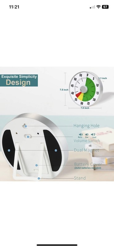 Lavigo Visual Analog Kitchen Timer Teachers Classroom Low Loud & Mute NO BOX gallery