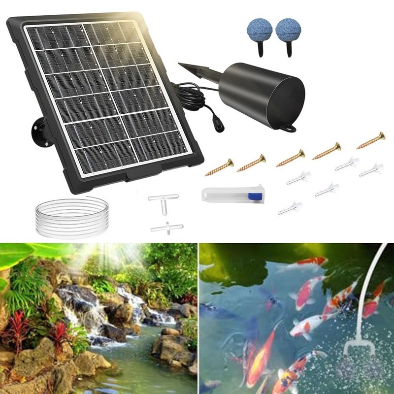 Solar Aerator for Ponds with Adjustable Timing and Silent Running Motor gallery