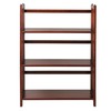 3-Shelf Folding Stackable Bookcase 27.5" Wide, Walnut, 38 in H, new gallery