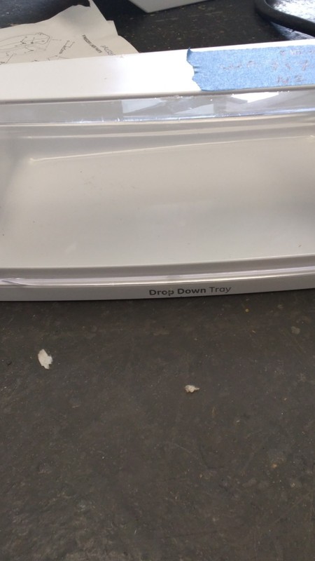 GE White/Clear Refrigerator Door Drop Down Tray Bin WR71X11063 gallery