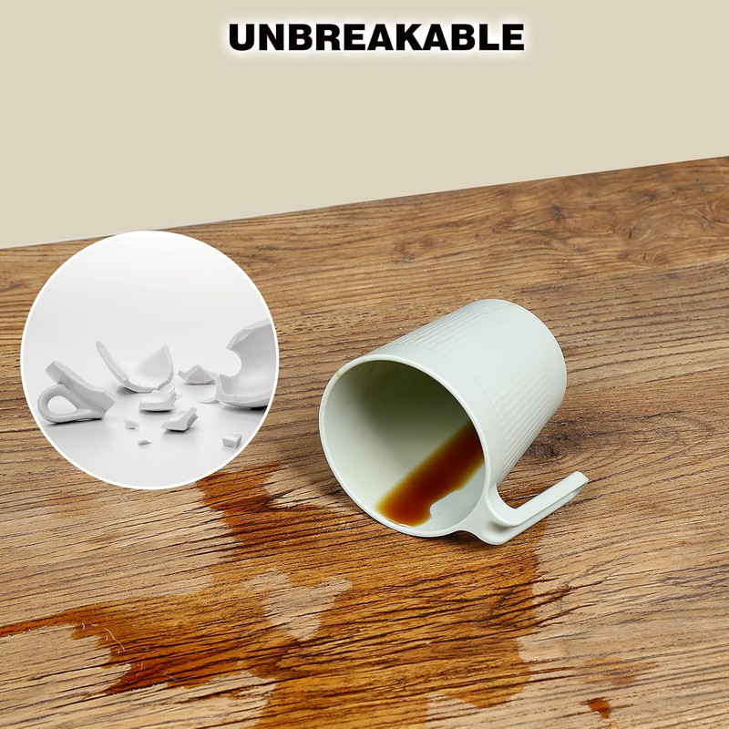 8 Plastic Stackable Coffee Mugs with Handles,Unbreakable Drinking Glasses,16.9oz gallery