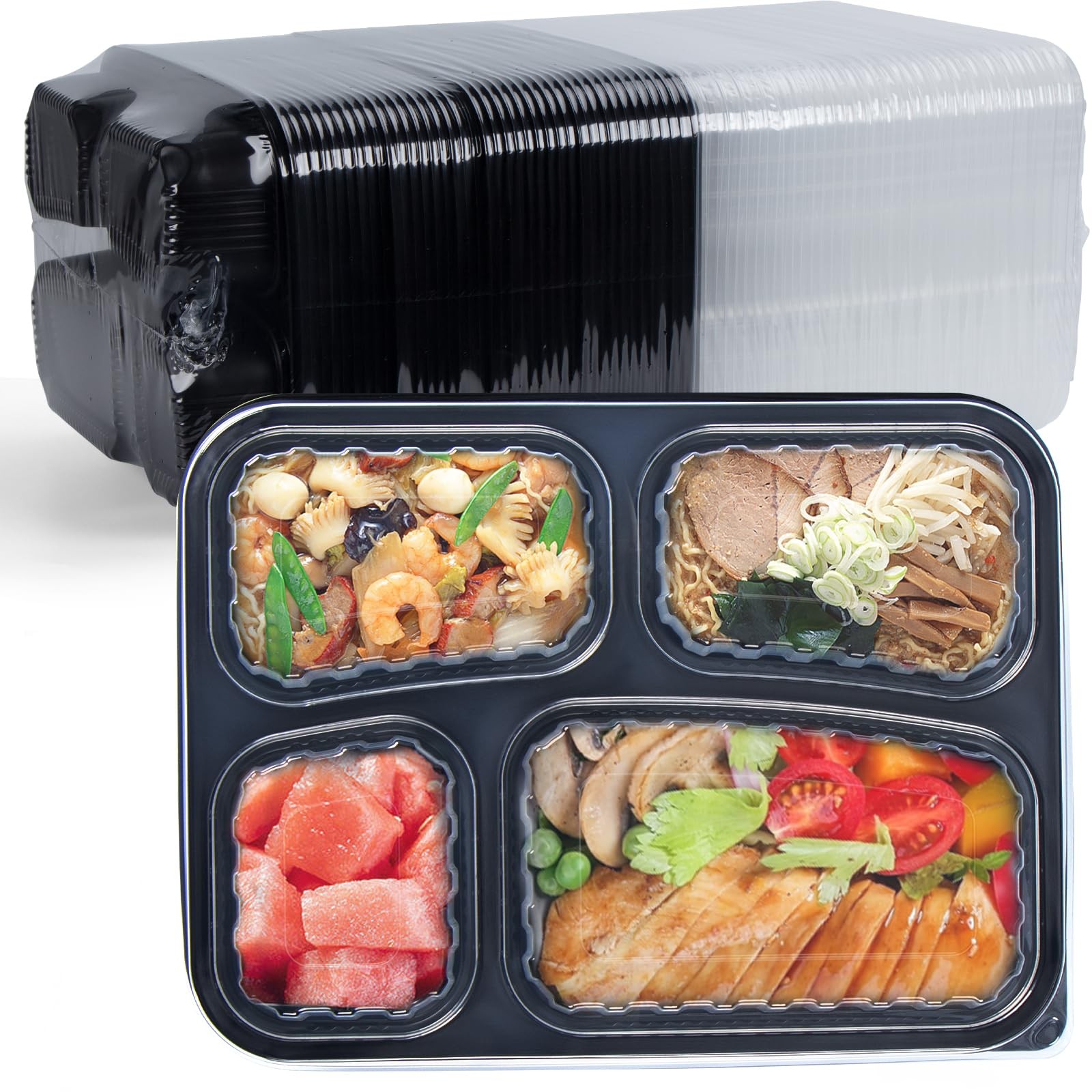 EKOSAVOR To Go Containers 34 oz 40 Pack - Shrink Wrap Ready to Use 4 Compartm... gallery