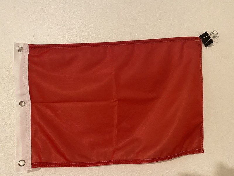 Red- 12"x18" Red Solid Color Super Polyester Flag-On Sale!5 gallery