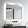 32x40'' LED Bathroom Mirror w/Light, 40"L x 32"W Framed Led Mirror-black gallery