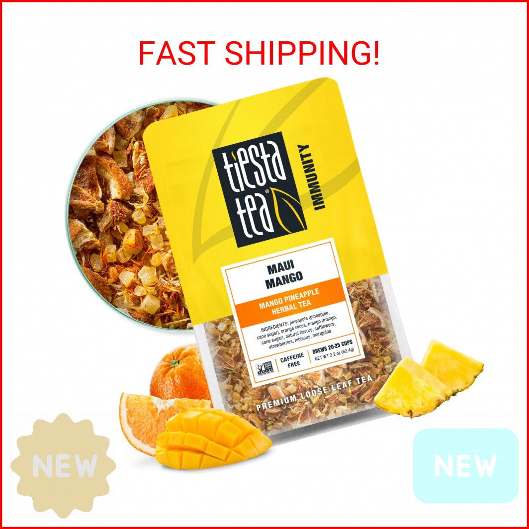 Tiesta Tea Maui Mango, Loose Leaf, Mango Pineapple Herbal Tea, Premium Non-Caffe gallery