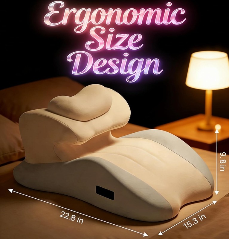 Cloud Artisan Couples' Positioning Wedge Pillow – 27-Degree Memory Foam Support gallery