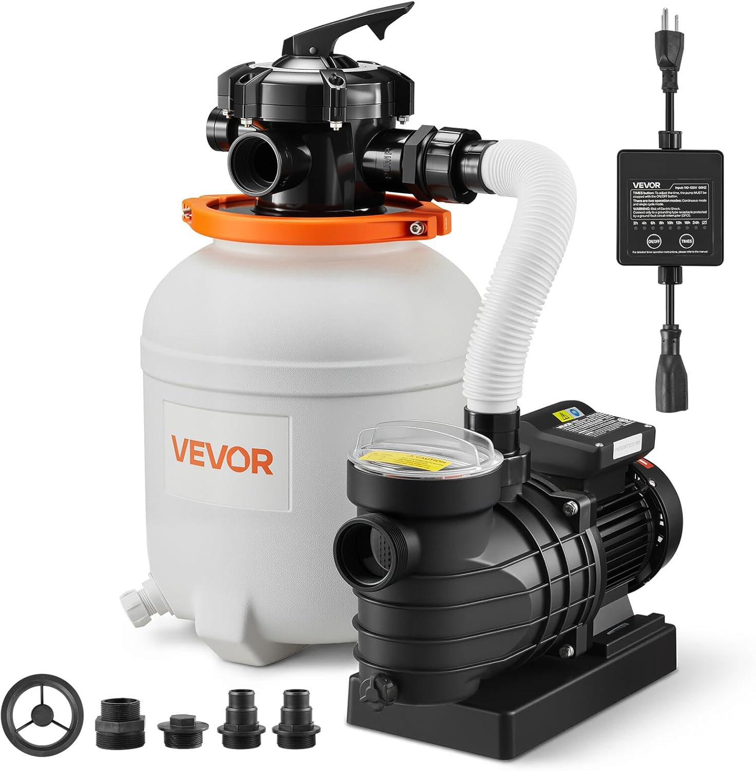 Flashpure Sand Filter Pump, 12 in for above Ground Pool, 0.5 HP 3000 GPH, Swimmi gallery