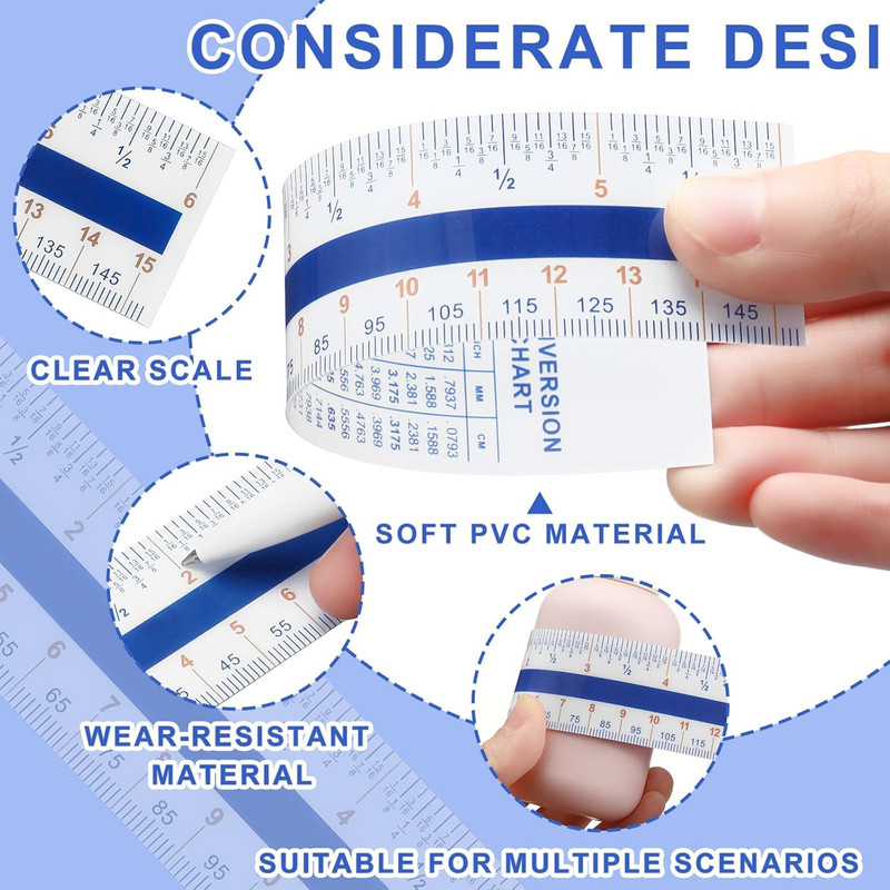 12 Pack 15cm Bendable Plastic Rulers with Clear Markings and Conversion Chart gallery