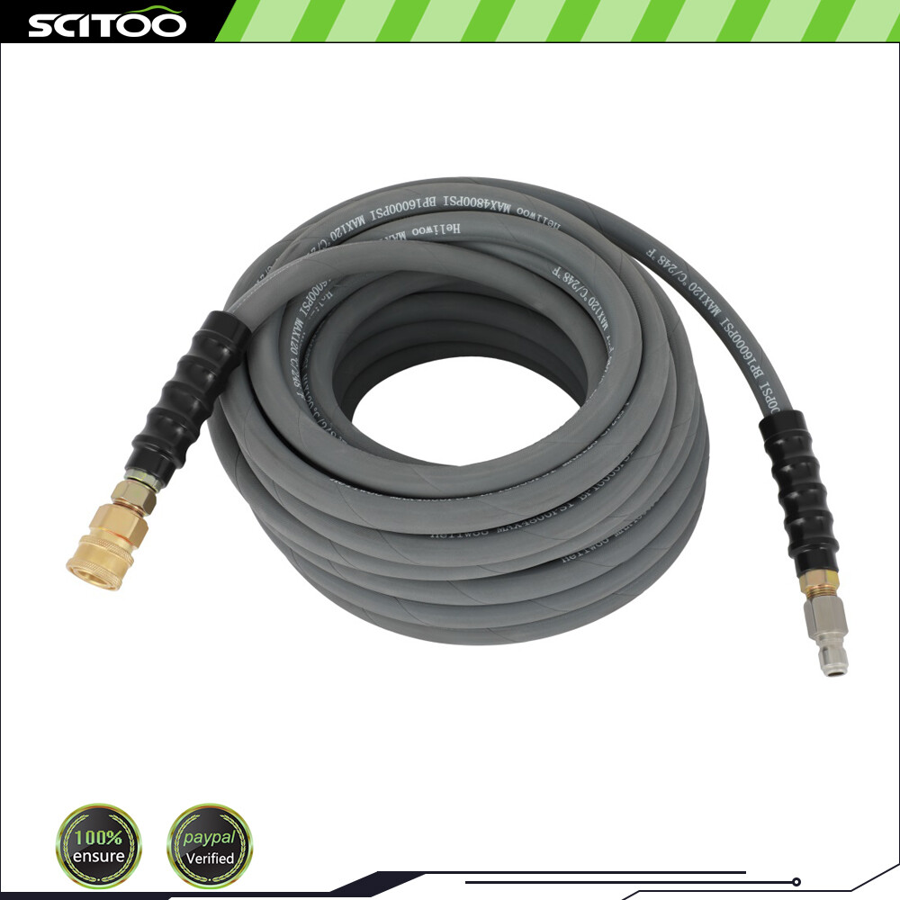 3/8" 100ft 4000PSI Pressure Washer Hose Non-Marking Gray With Couplers New gallery