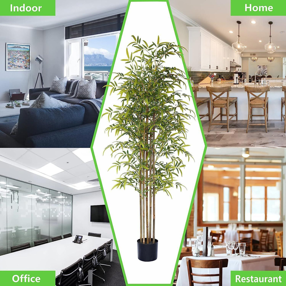Artificial Bamboo Tree, Fake Plants for Home Decor, Natural Wood Trunk gallery
