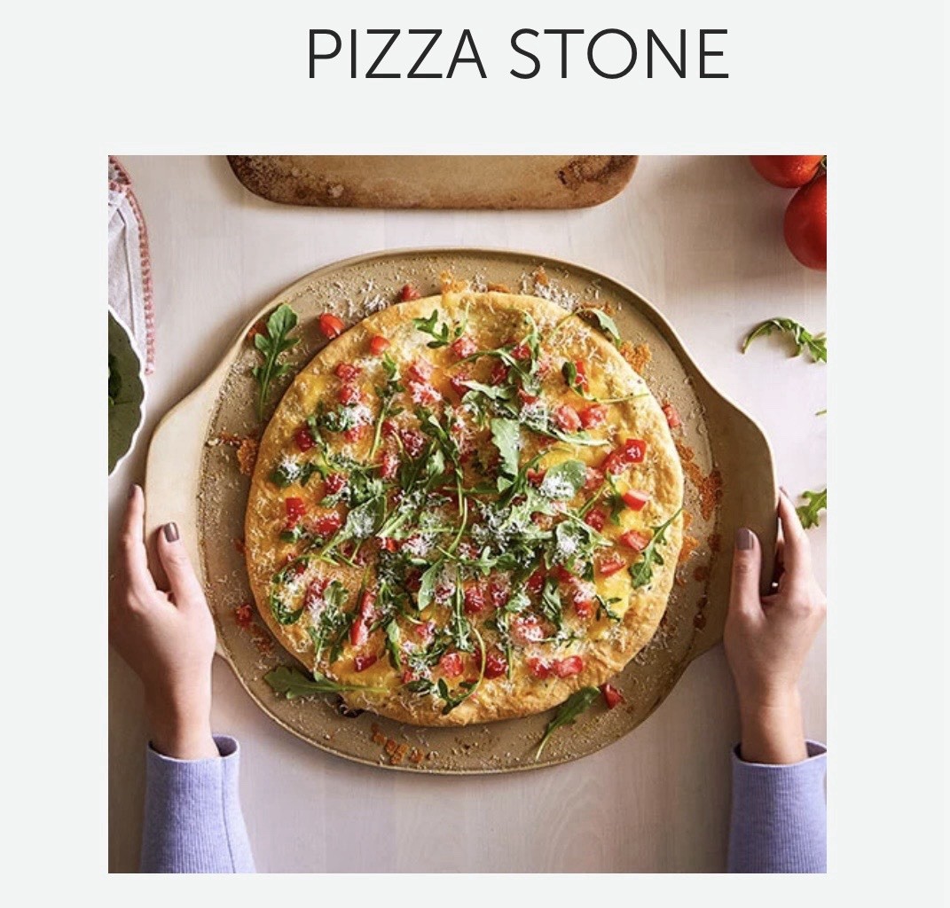Pampered Chef 15" Pizza Stone Baking Stone Stoneware Large With Handles gallery